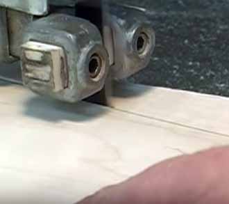 using a bandsaw to cut out the cab