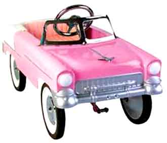instep pink vintage pedal car toy