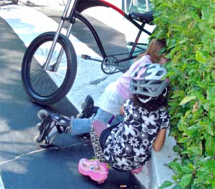 a child refuses to pedal her ride-on toy